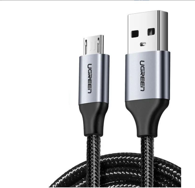 UGREEN USB-A to Micro USB Cable 2m (Aluminium case, Black) - 60148