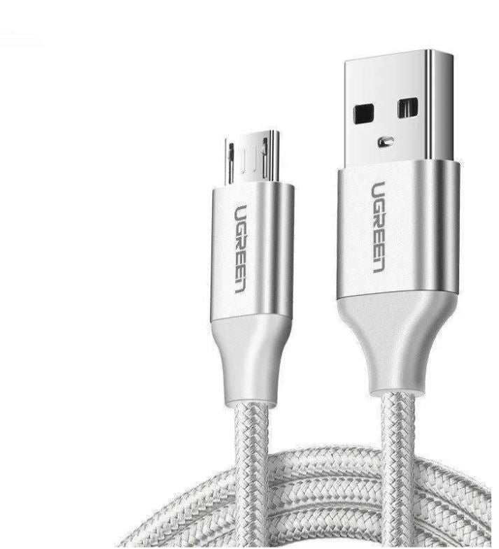 UGREEN USB-A to Micro USB Cable 1m (Aluminium case, White) - 60151
