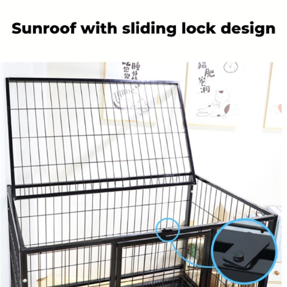 Floofi Dog Cage 38" (with wheels) FI-PC-131-XD