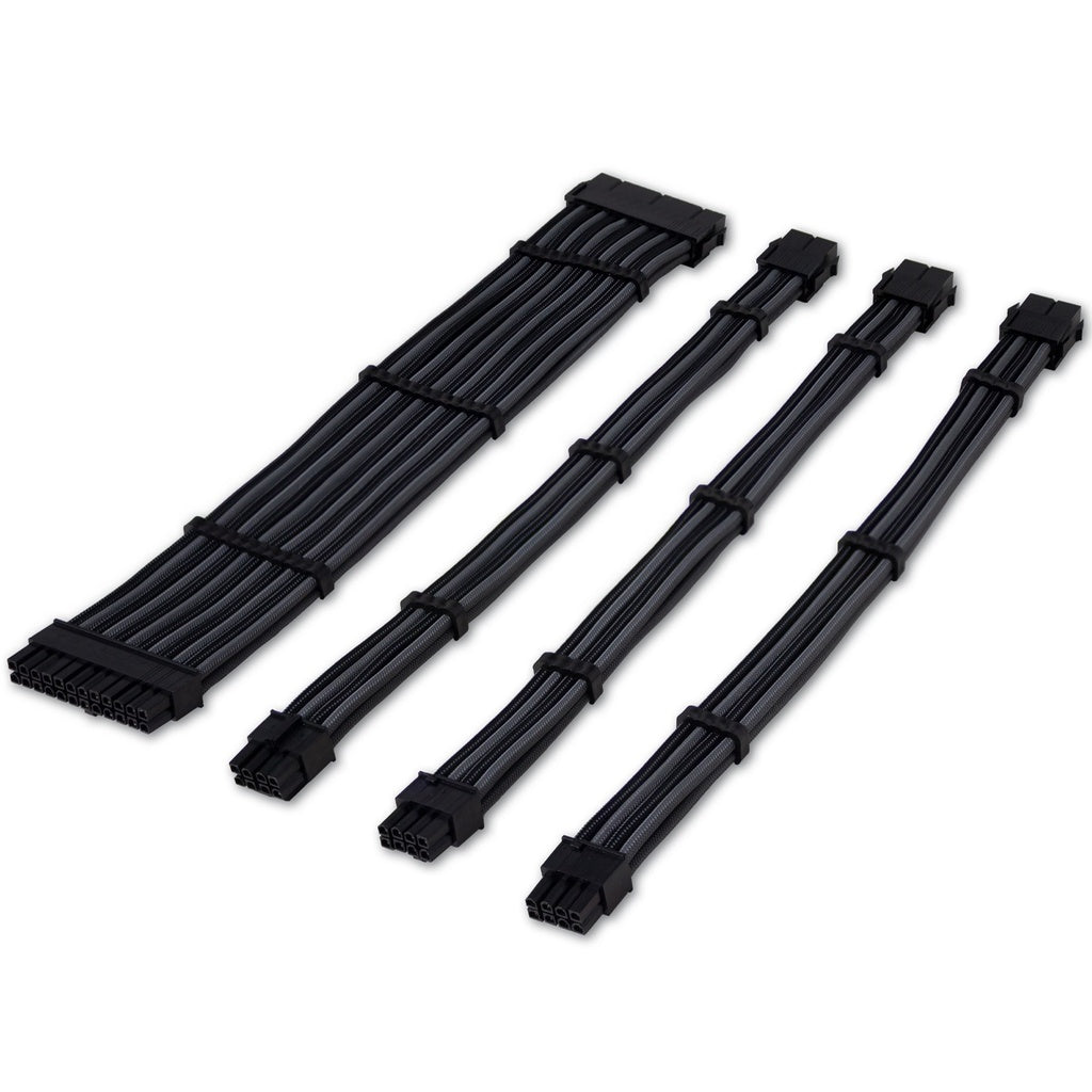 Tecware Flex Sleeved Extension Cables Set (Black/Grey) TWAC-FLEXBKGR