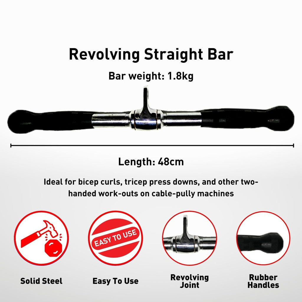Verpeak Gym Station Attachment Straight Bar With Revolving Joint VP-GSA-108-AC