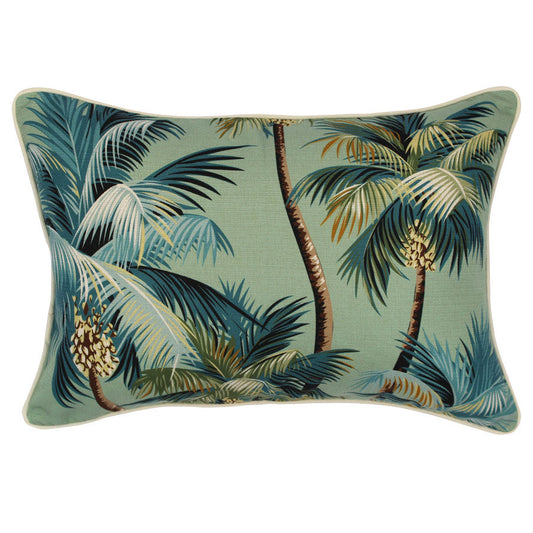 Cushion Cover-With Piping-Palm Trees Lagoon-35cm x 50cm