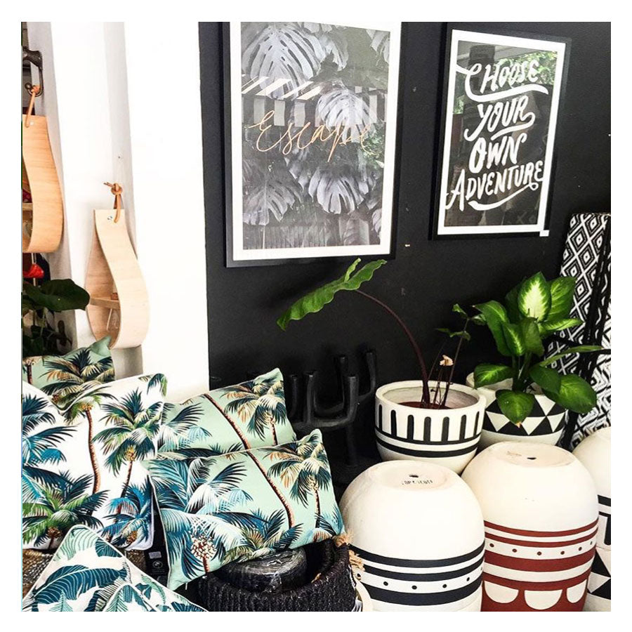 Cushion Cover-With Piping-Palm Trees Lagoon-45cm x 45cm