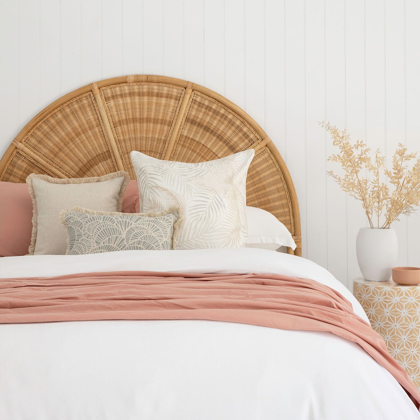 Cushion Cover-Coastal Fringe Natural-Solid Natural-45cm x 45cm