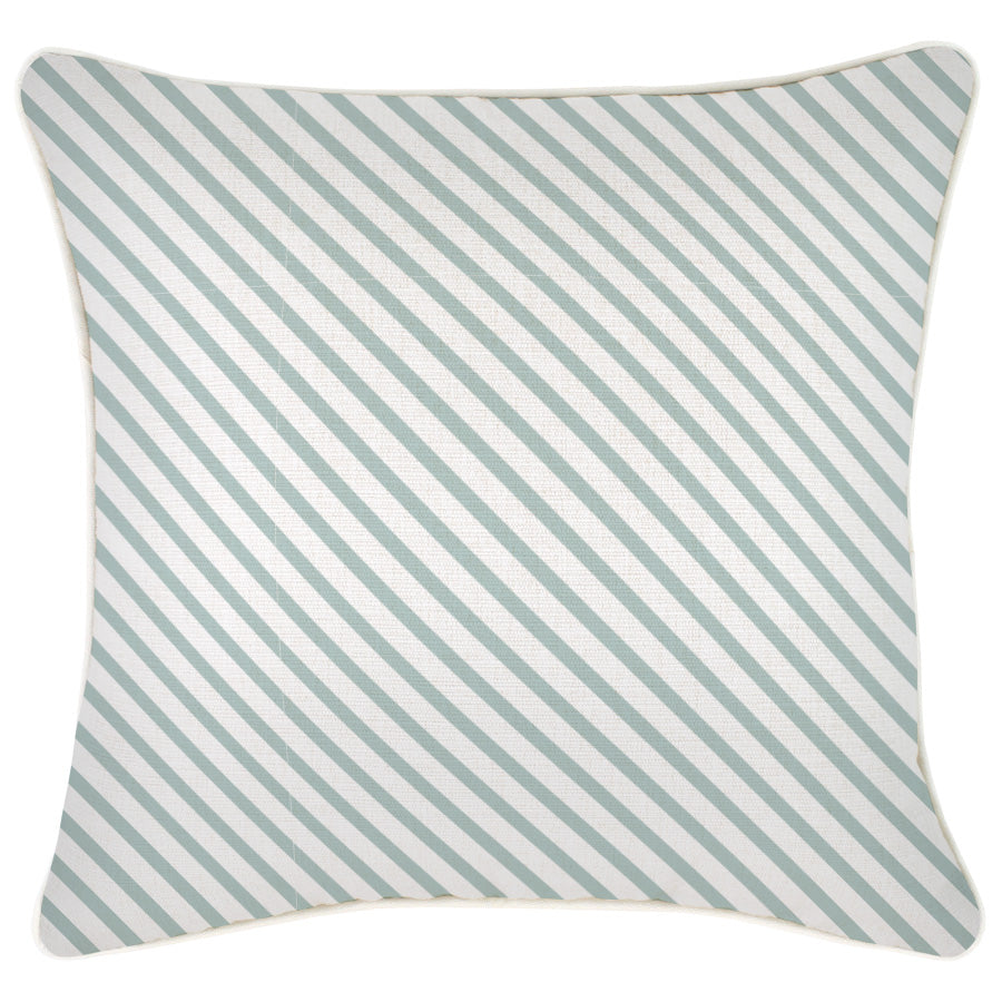 Cushion Cover-With Piping-Side Stripe Seafoam-45cm x 45cm