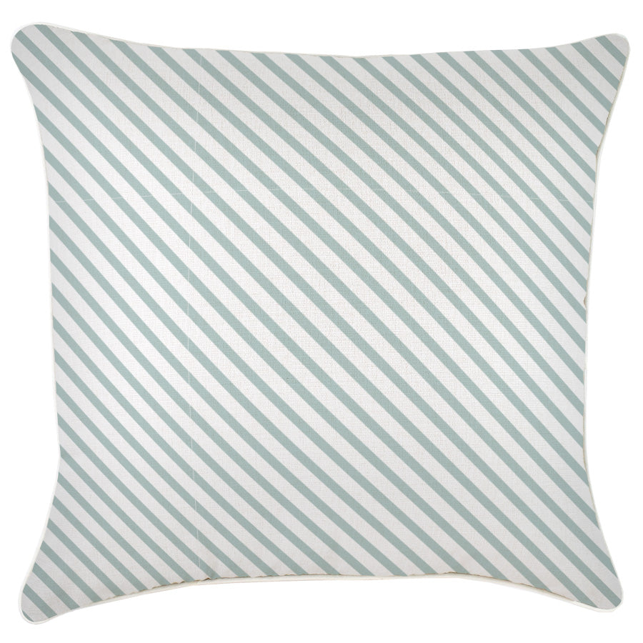 Cushion Cover-With Piping-Side Stripe Seafoam-60cm x 60cm