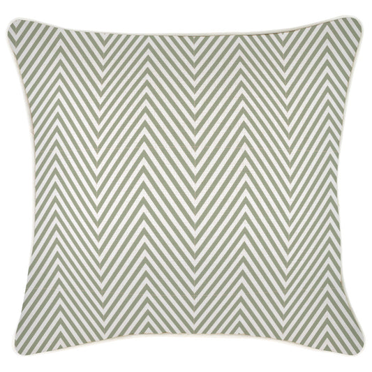 Cushion Cover-With Piping-Zig Zag Sage-45cm x 45cm
