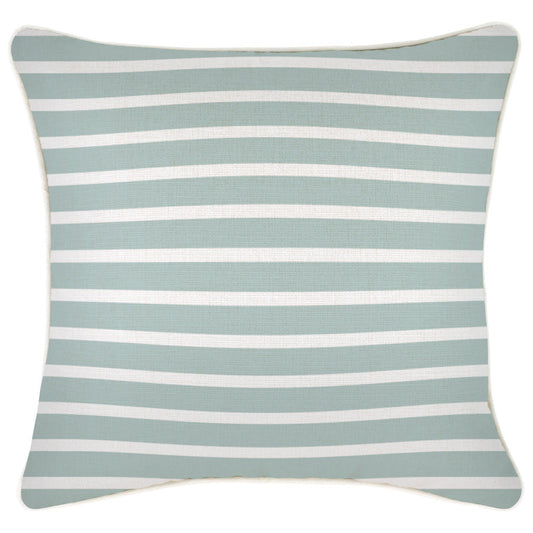 Cushion Cover-With Piping-Hampton Stripe Seafoam-45cm x 45cm