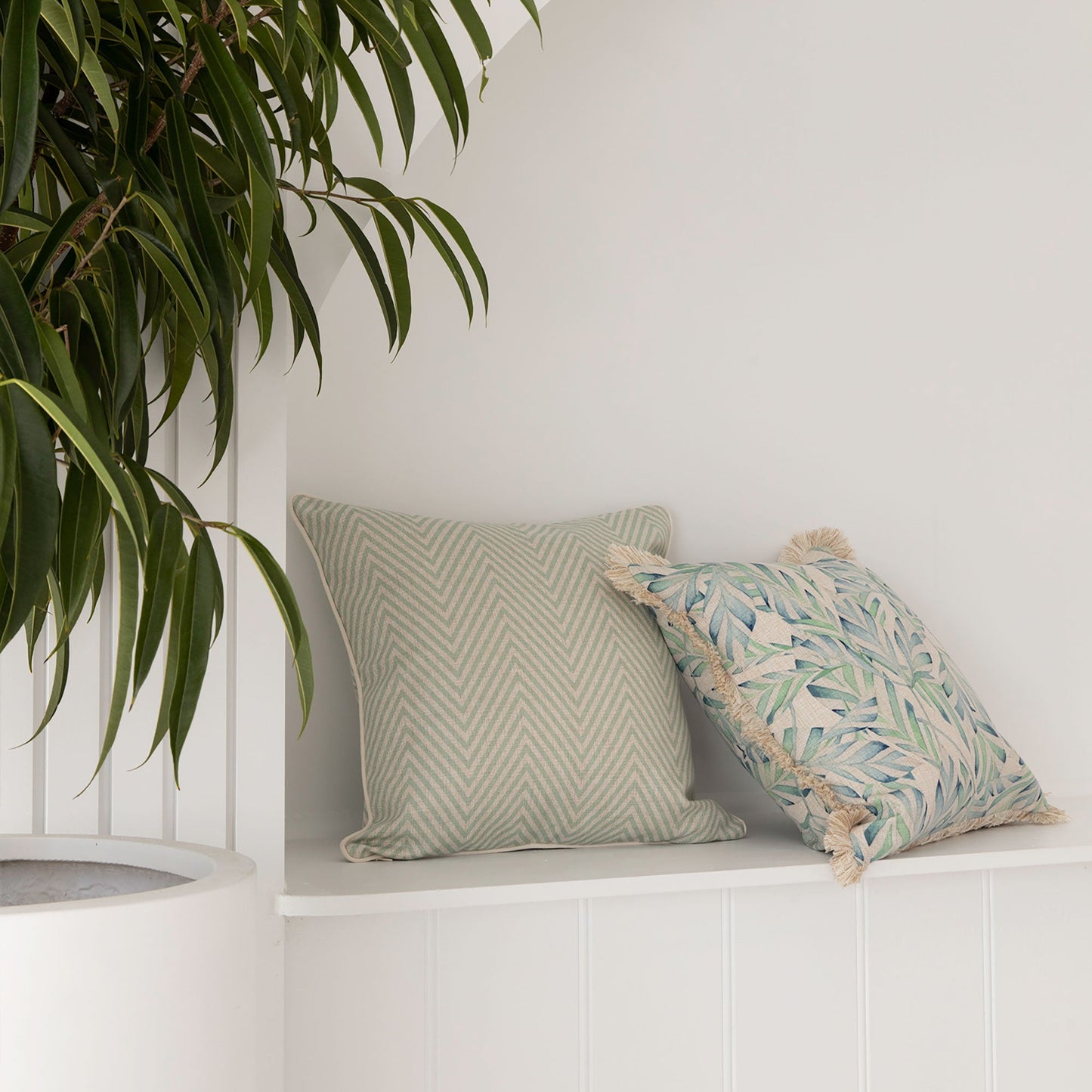 Cushion Cover-Coastal Fringe Natural-Sunday-45cm x 45cm