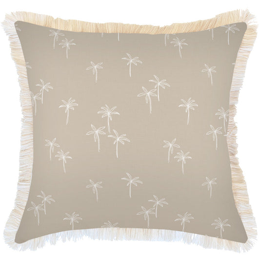 Cushion Cover-Coastal Fringe-Palm Cove Beige-60cm x 60cm