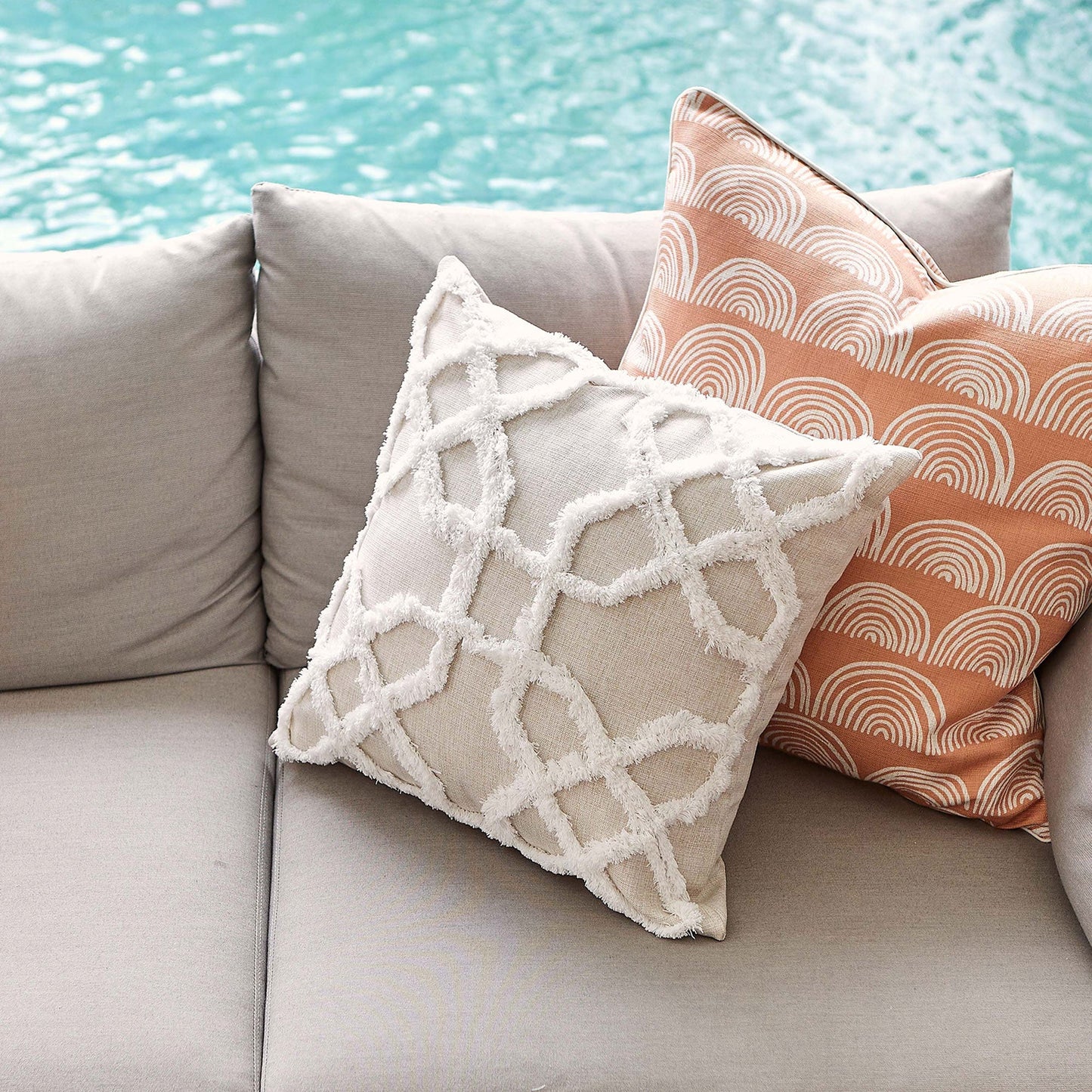 Cushion Cover-Boho Textured Single Sided-Lattice-50cm x 50cm