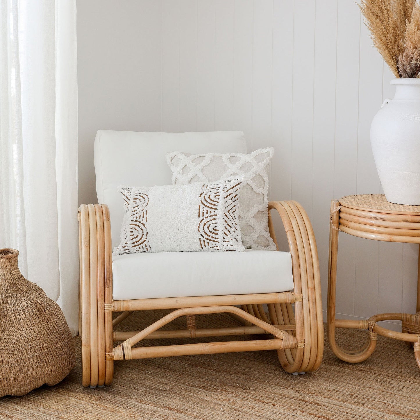 Cushion Cover-Boho Textured Single Sided-Lattice-50cm x 50cm