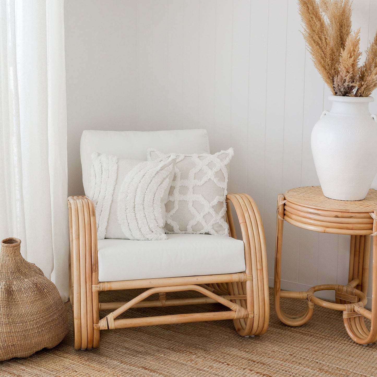 Cushion Cover-Boho Textured Single Sided-Moon Lover-50cm x 50cm