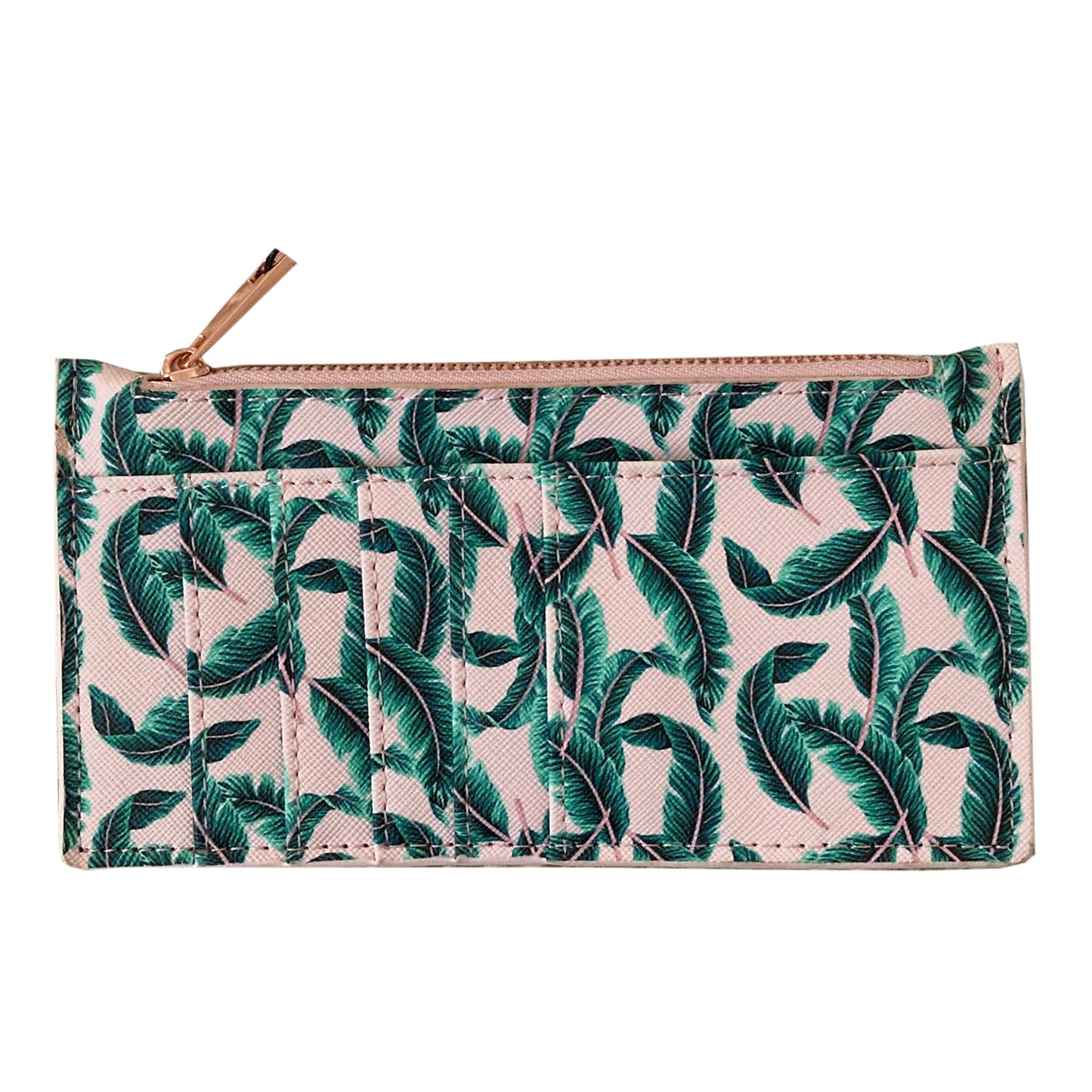 Long Zip Card Holder Wallet-Las Palmas Pink