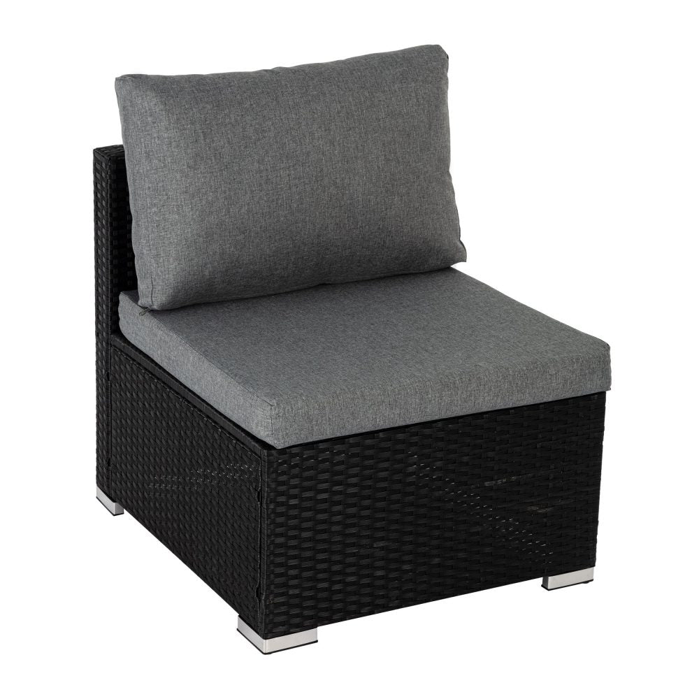 8PCS Outdoor Furniture Modular Lounge Sofa Lizard – Black
