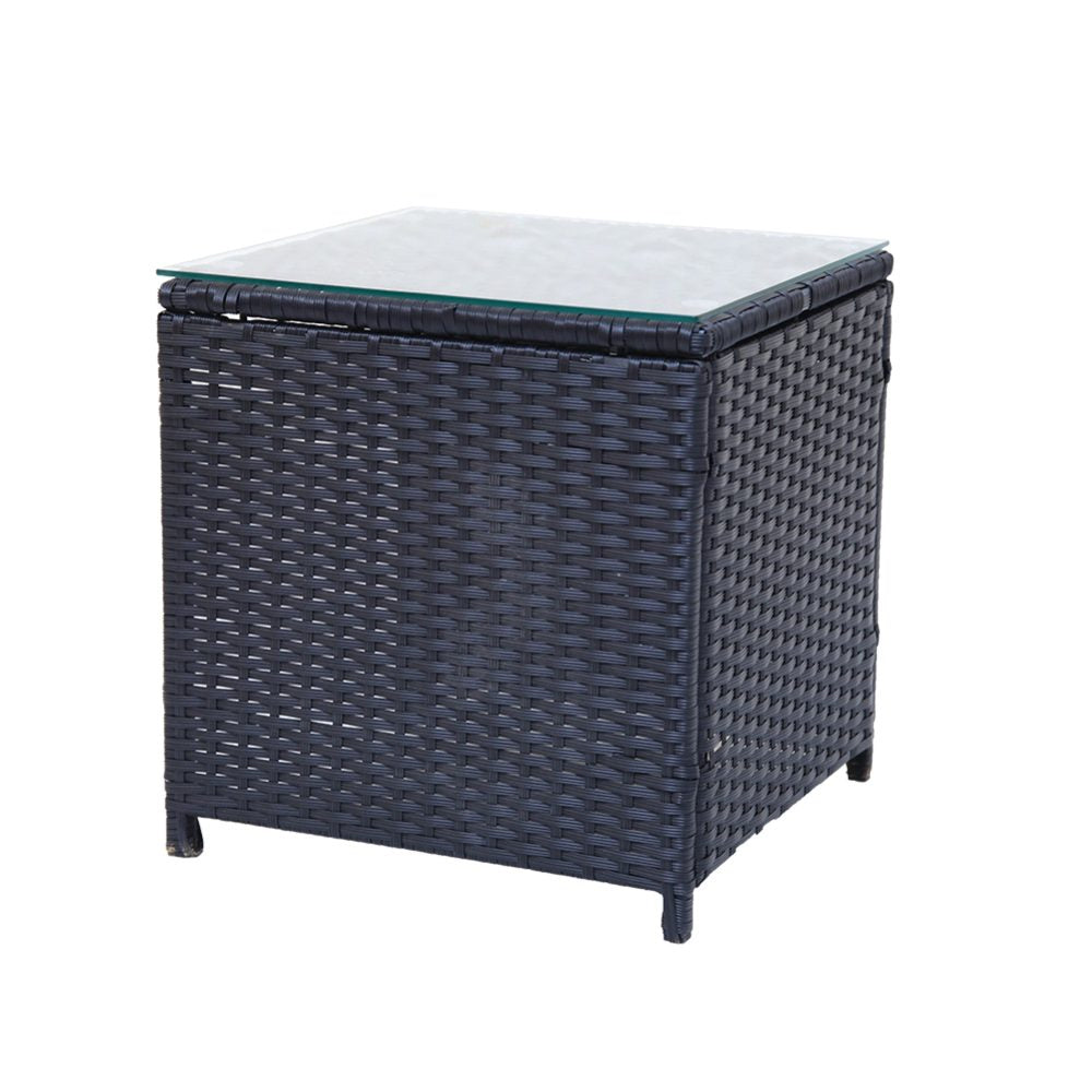 3PC Outdoor Table and Chairs Set – Black