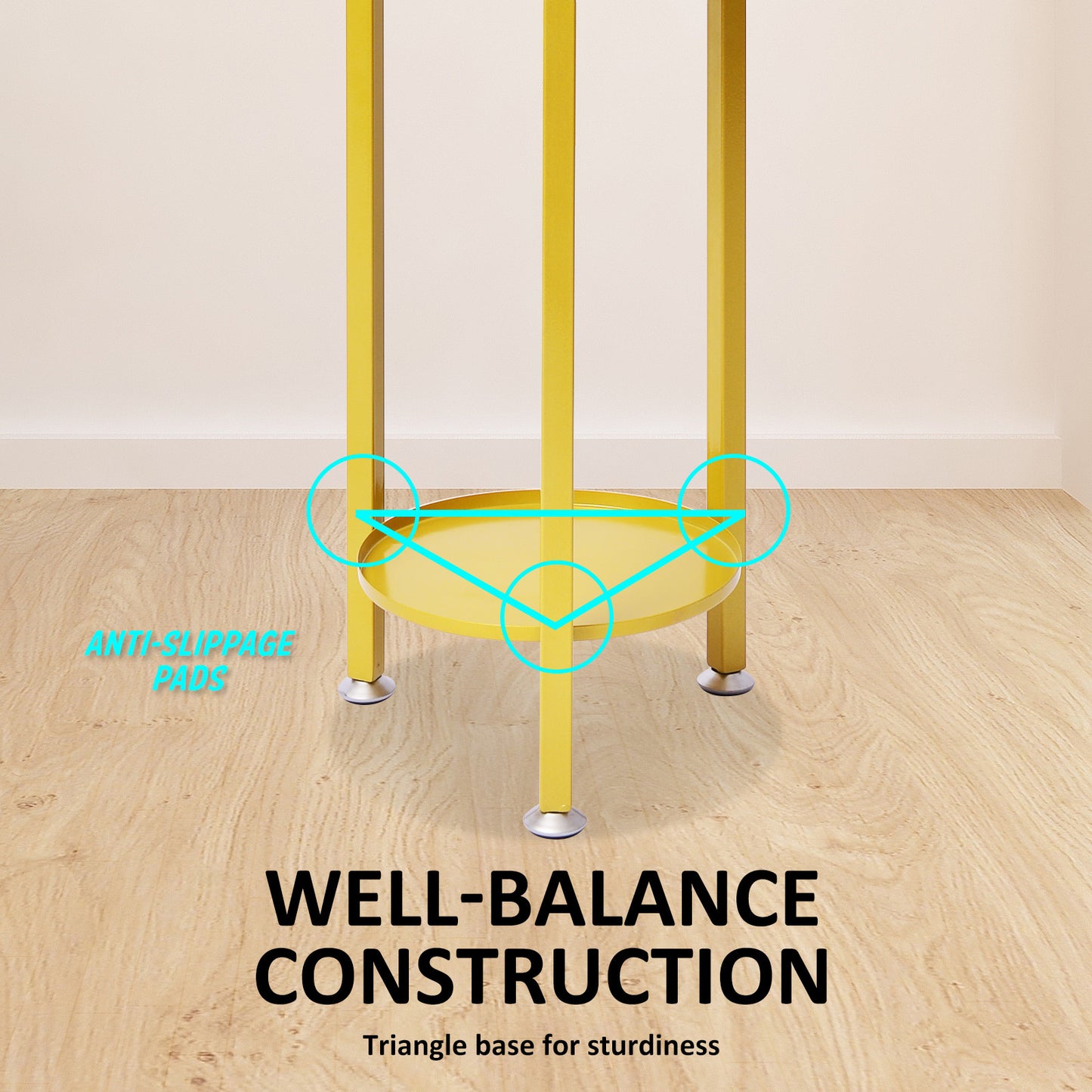 La Bella 122cm Gold Plant Stand Planter Shelf Rack 5 Tier Steel