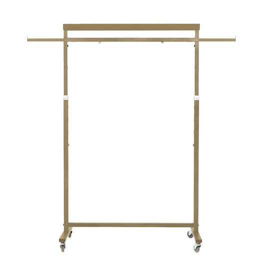Meoktong Gold Clothes Rack Coat Stand Hanging Adjustable Rollable Steel