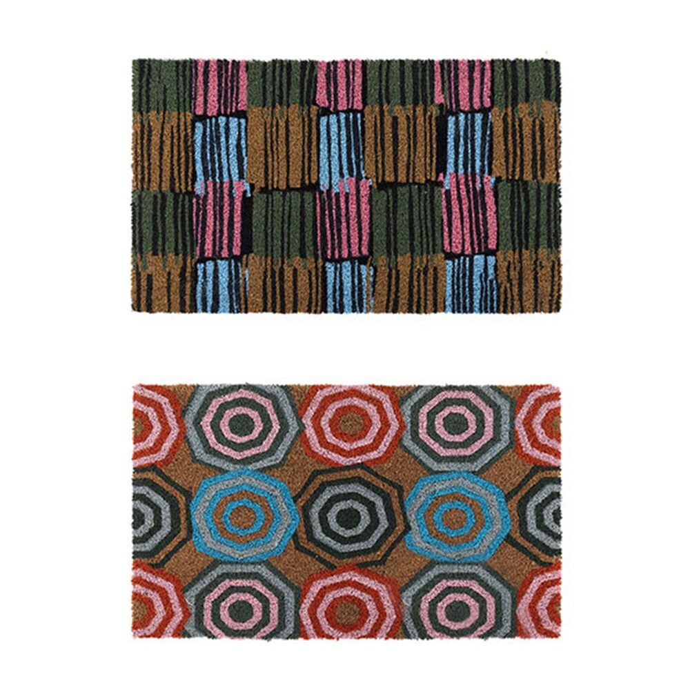 YES4HOMES 2 x Outdoor Doormat for Front Door Entryway Cursive Natural Coconut Coir Floor mat 75 X 45 CM