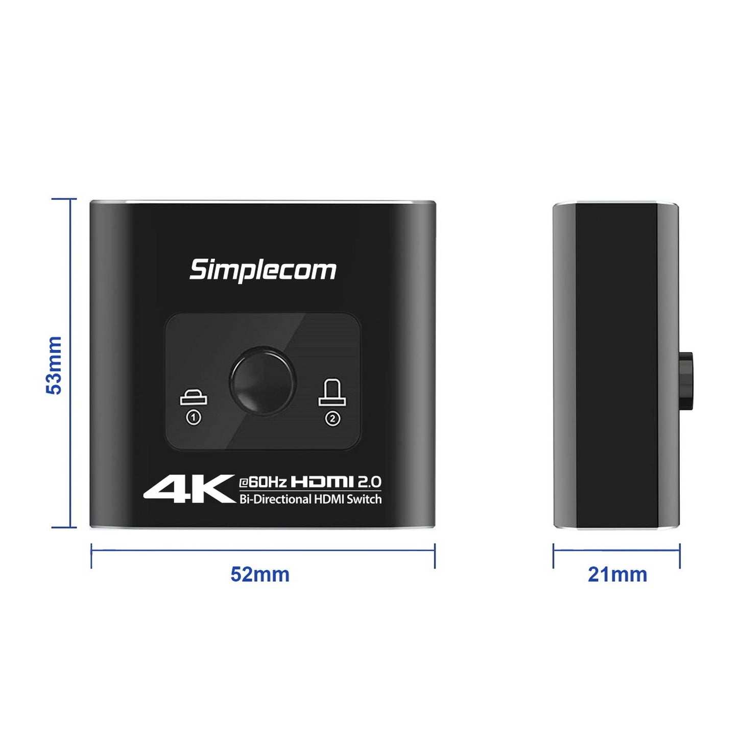 Simplecom CM302 Bi-Directional 2 Way HDMI 2.0 Switch Selector 4K@60Hz HDCP 2.2