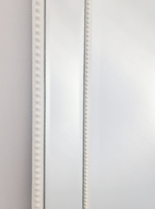 White Beaded Framed Mirror - X Large 190cm x 100cm