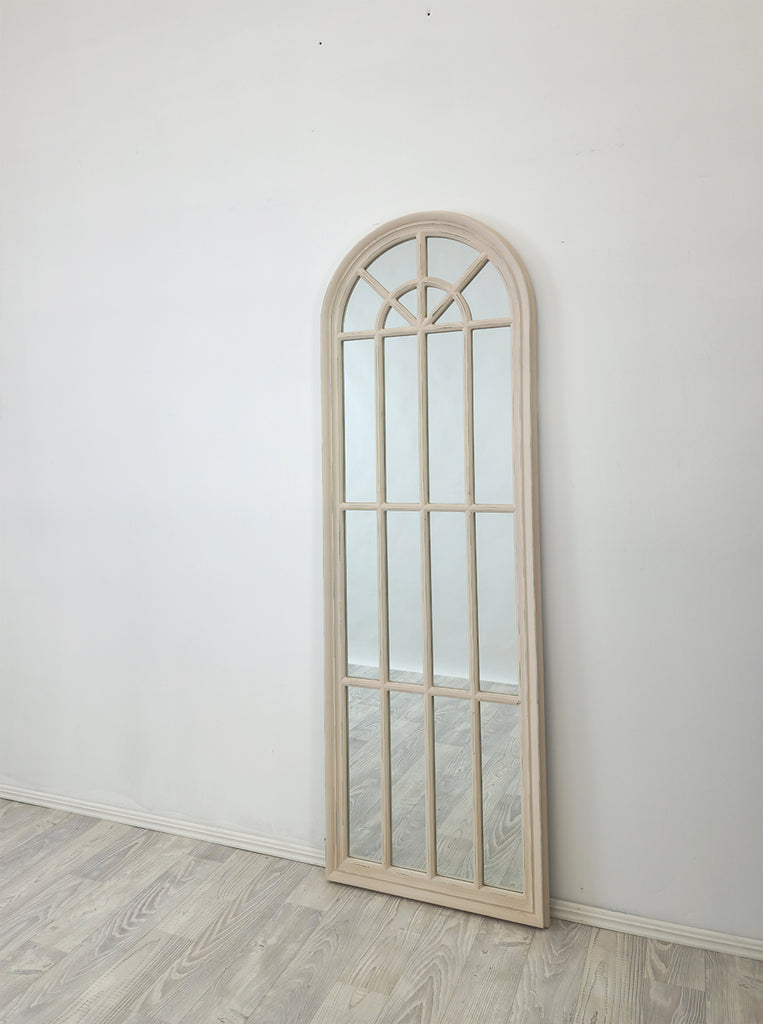 Window Style Mirror - Taupe Arch 60cm x 180cm