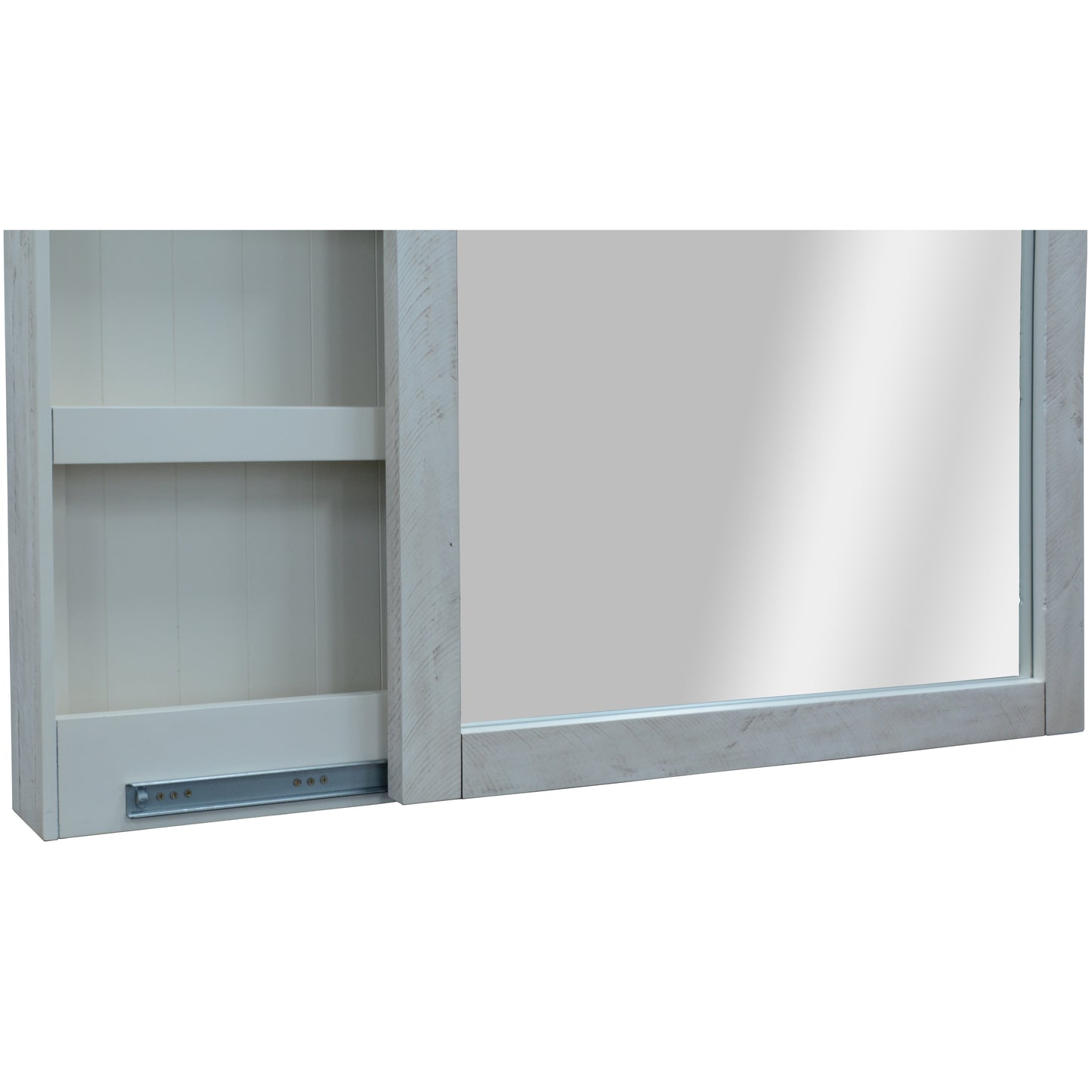 Erica Dresser Mirror Vanity Storage Dressing Table Acacia Wood Frame Brown White