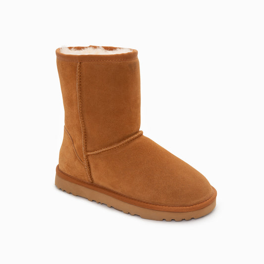 Ugg Boots Genuine Australian Sheepskin Unisex Short Classic Suede (Chestnut, EU40)