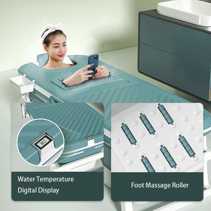Foldable Extra Large Massage Bathtub Portable Bath Tub with Drain for adult