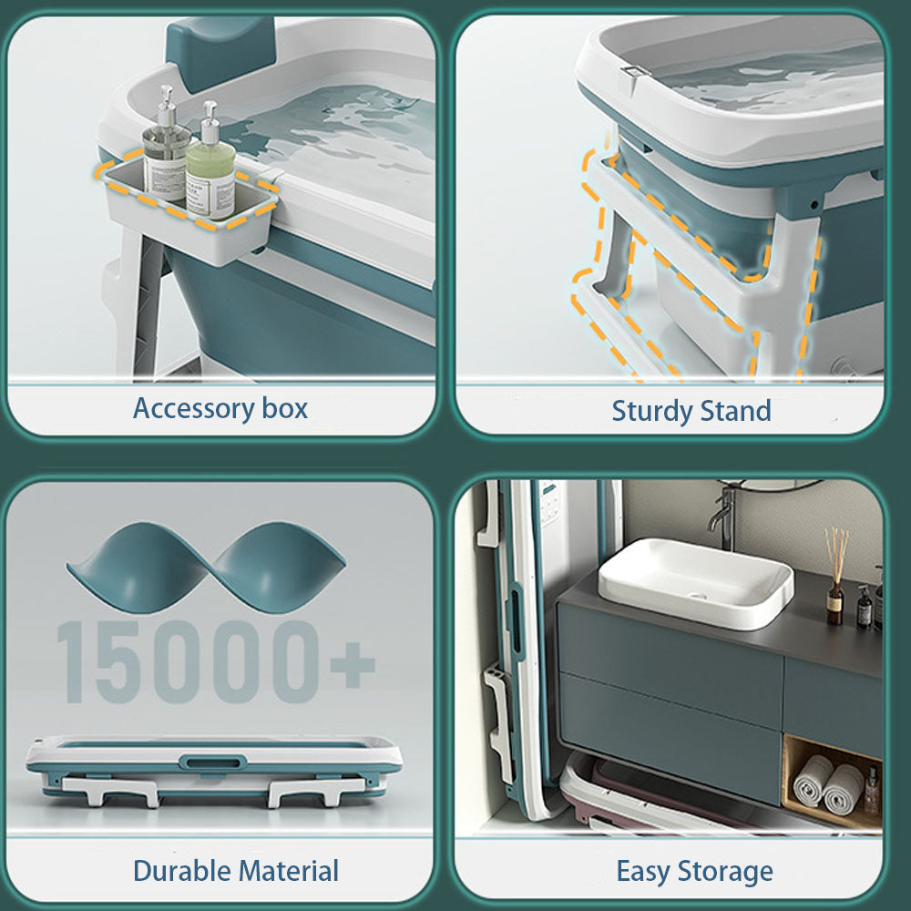 Foldable Extra Large Massage Bathtub Portable Bath Tub with Drain for adult