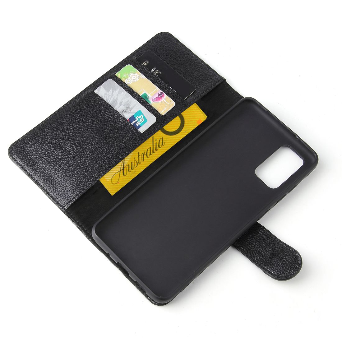 For Samsung Galaxy S20 Case iCoverLover Genuine Cow Leather Wallet Cover Black