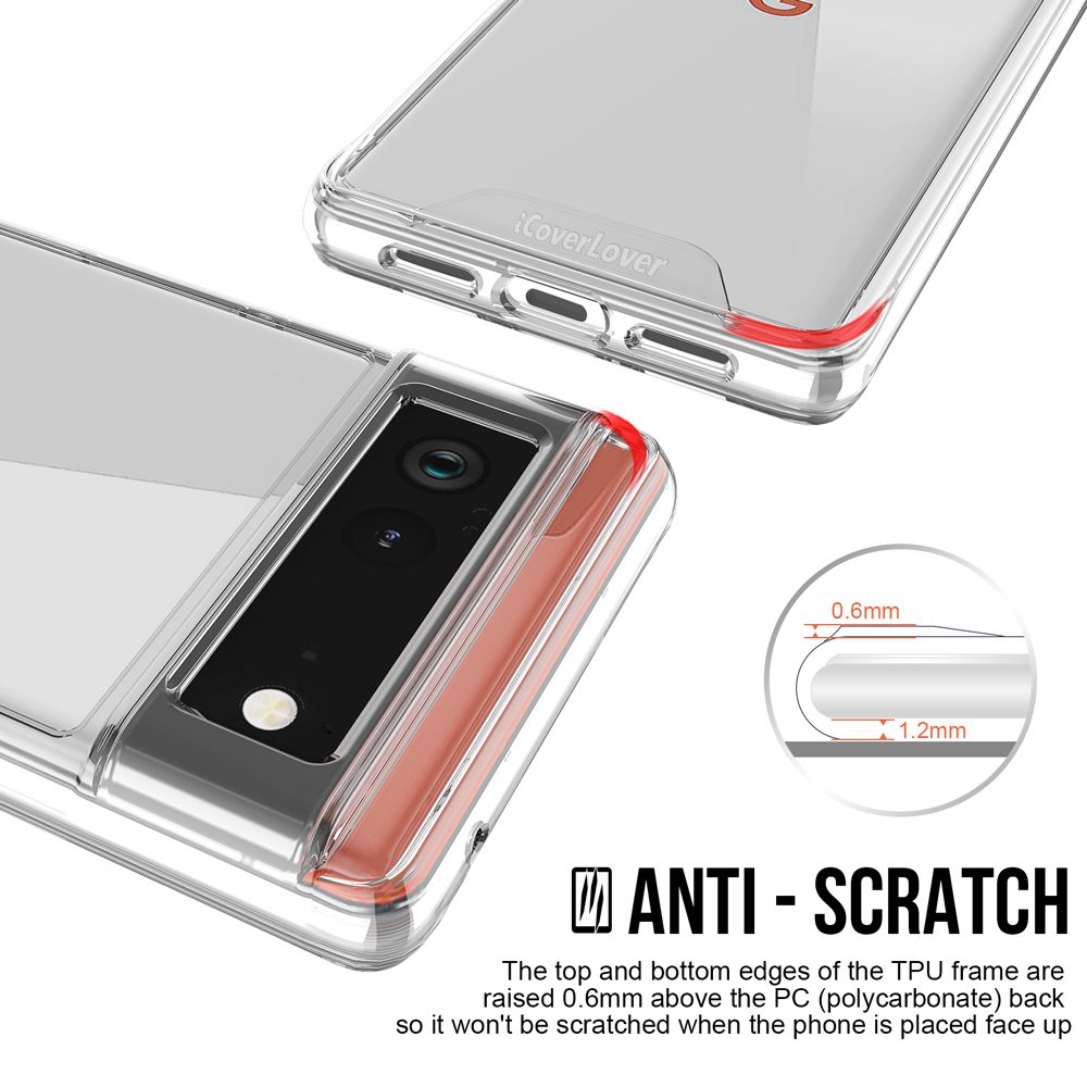 For Google Pixel 6 Case iCoverLover Shockproof Cover Clear