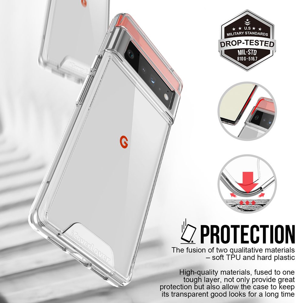 For Google Pixel 6 Pro Case iCoverLover Shockproof Cover Clear