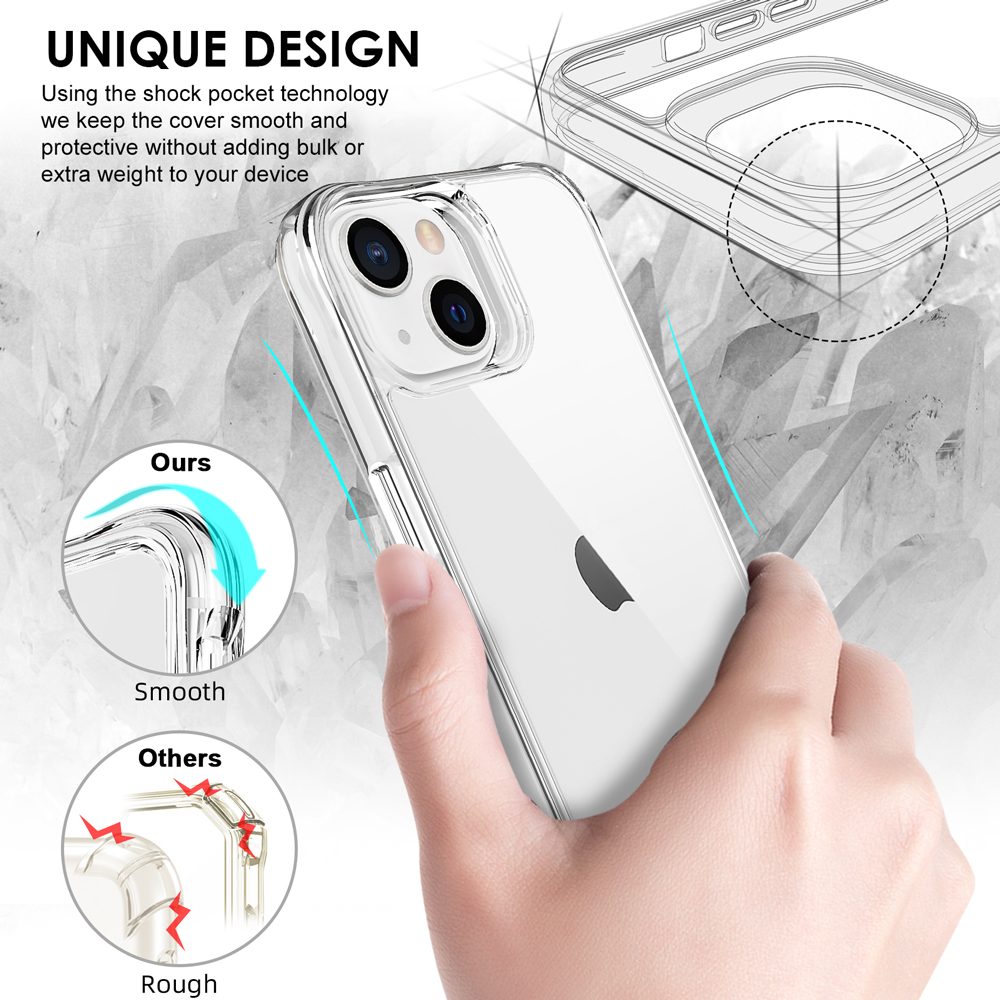 For iPhone 13 Mini Case iCoverLover Shockproof Cover Clear