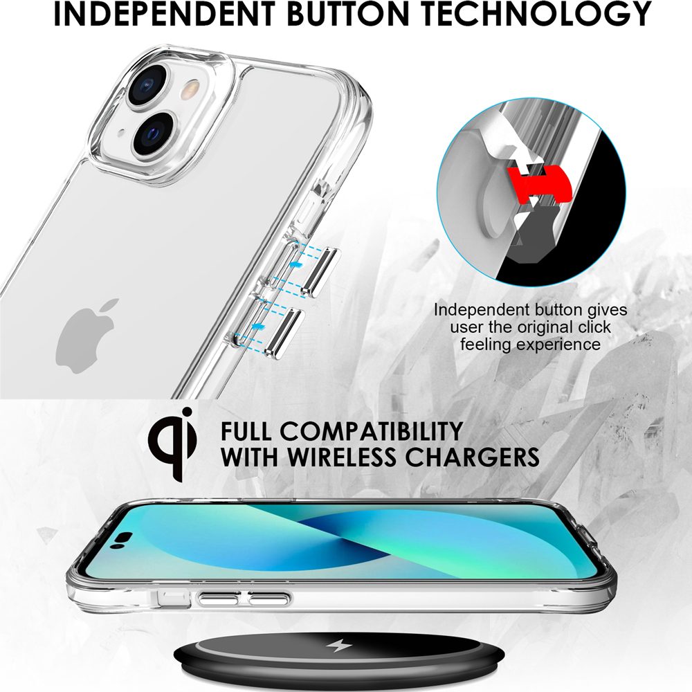For iPhone 14 Case iCoverLover Shockproof Cover Clear