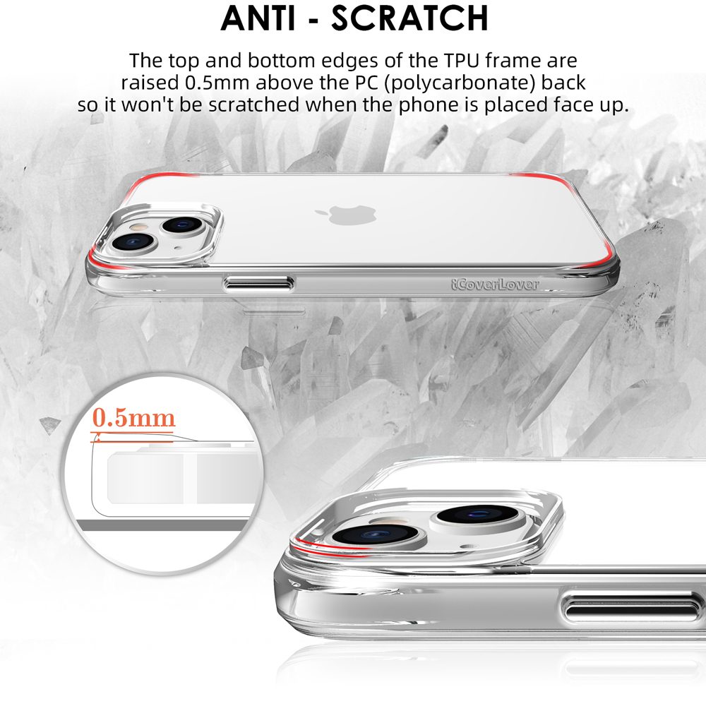 For iPhone 14 Plus Case iCoverLover Shockproof Cover Clear