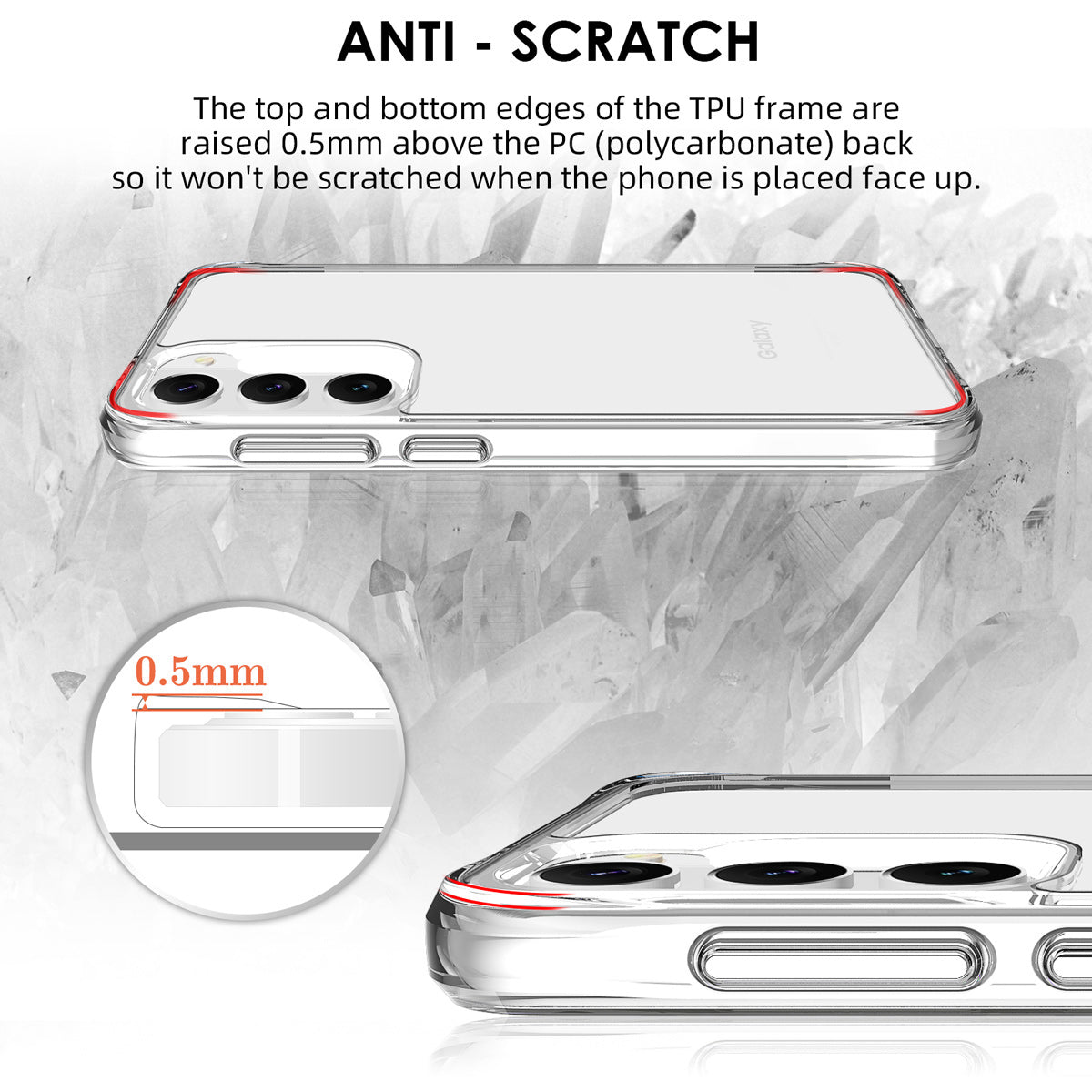 For Samsung Galaxy S23 Case iCoverLover Slim Shock-proof Cover Clear