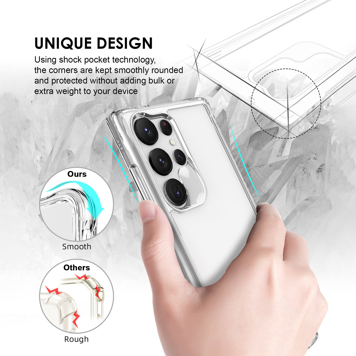 For Samsung Galaxy S23 Ultra Case iCoverLover Slim Shock-proof Cover Clear