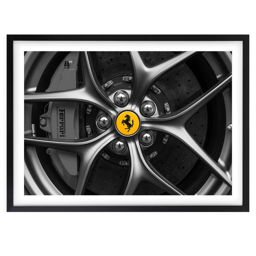 Wall Art's Ferrari Wheel Large 105cm x 81cm Framed A1 Art Print