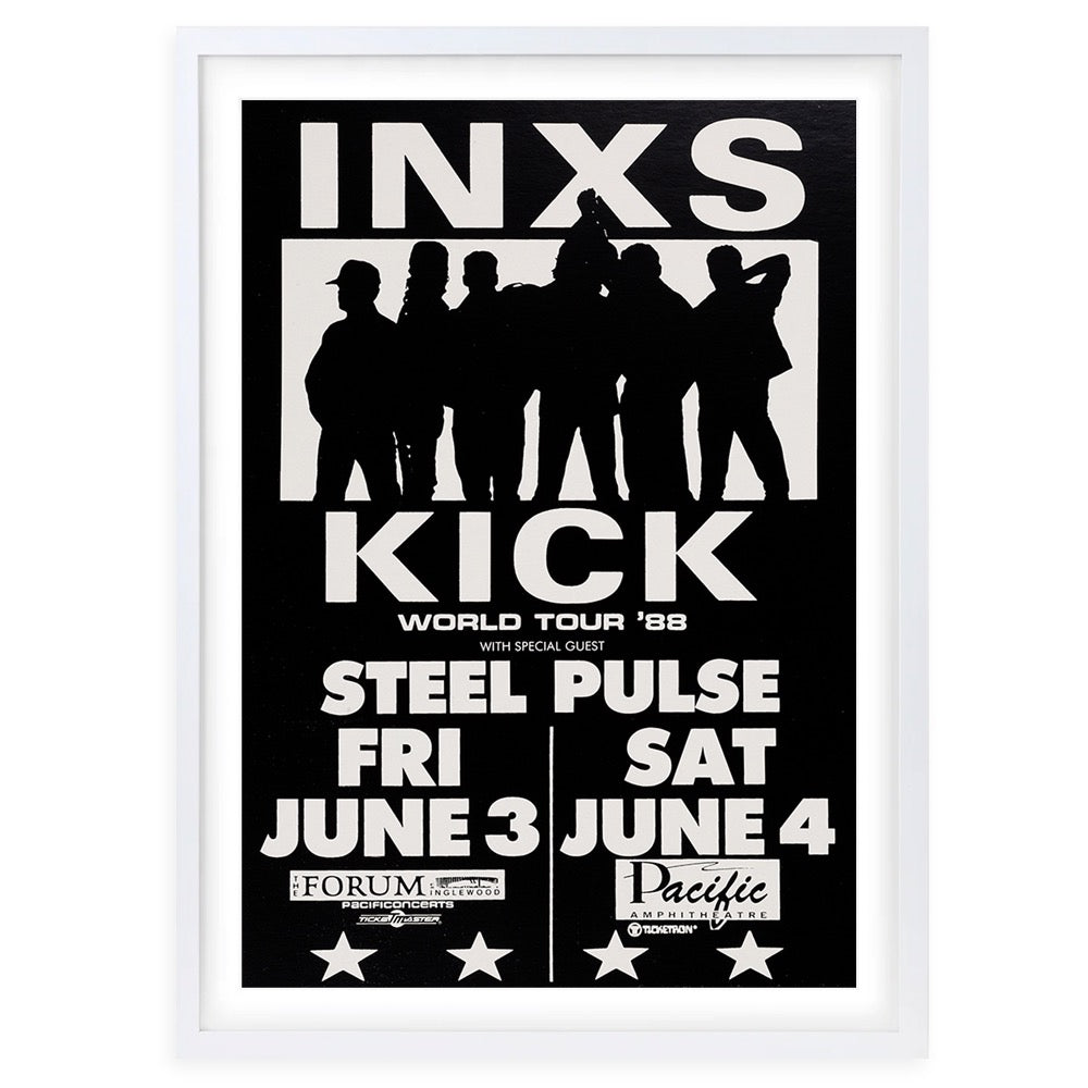 Wall Art's Inxs - Kick World Tour - 1988 Large 105cm x 81cm Framed A1 Art Print
