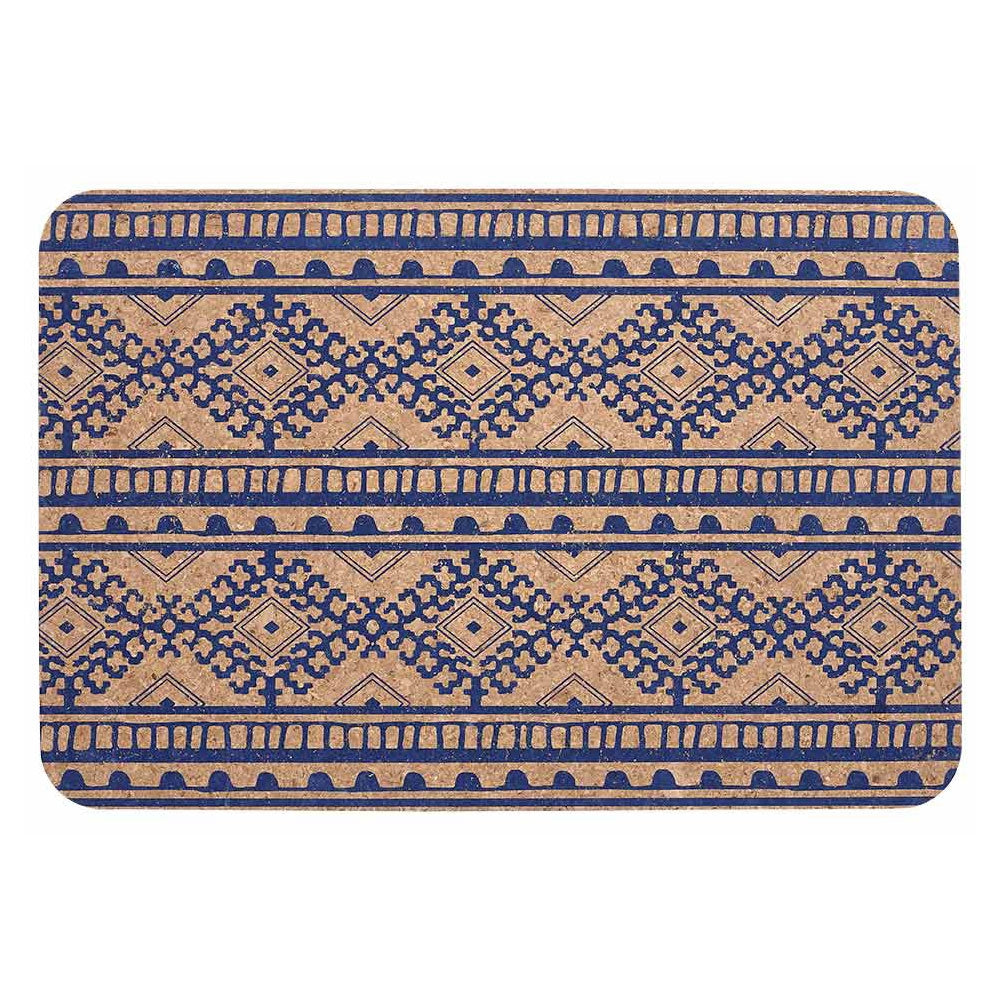 Ladelle Set of 4 Oasis Tribal Navy Cork Placemats
