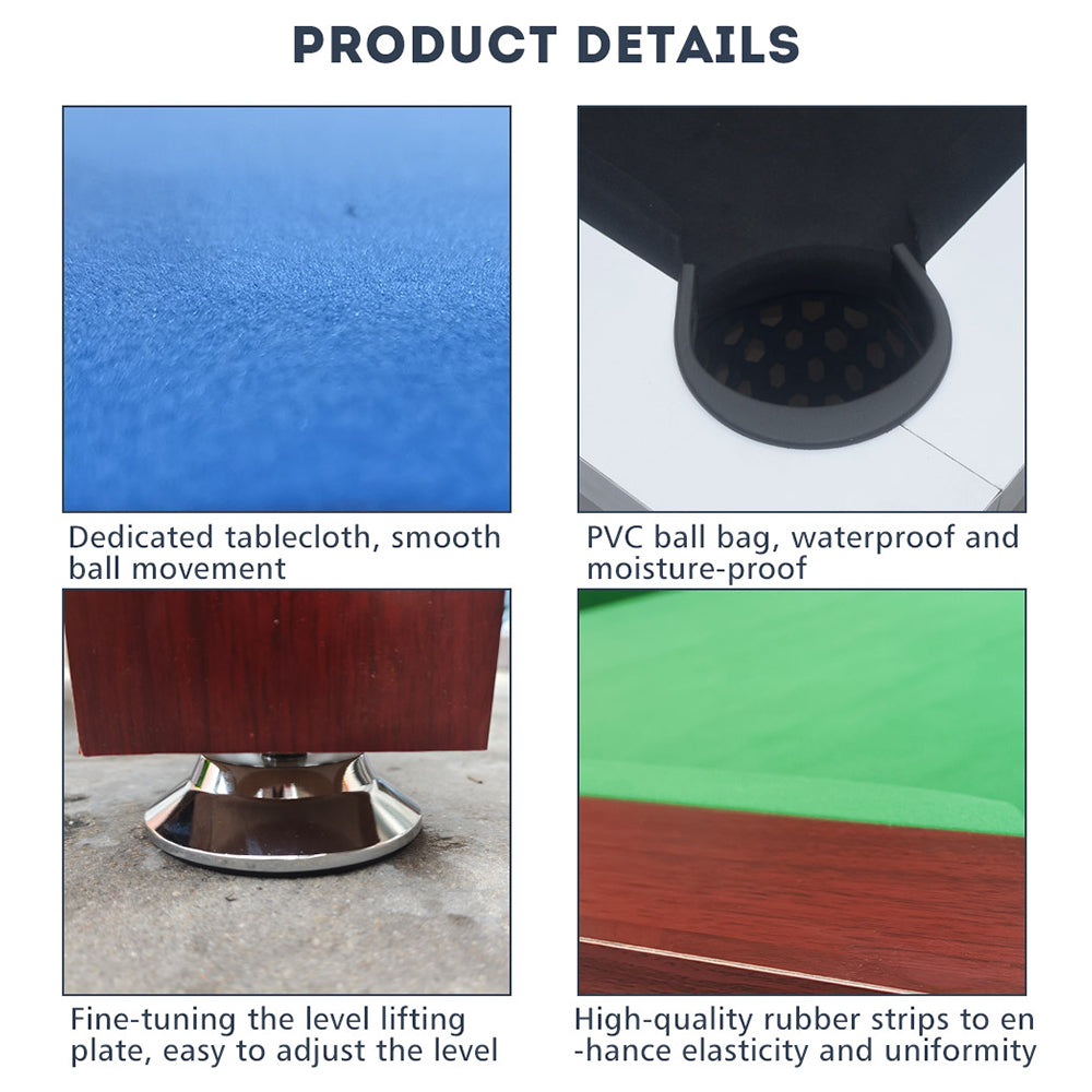 7FT Elegance Pool /Dining / Billiard Table White Frame Black Felt with Top