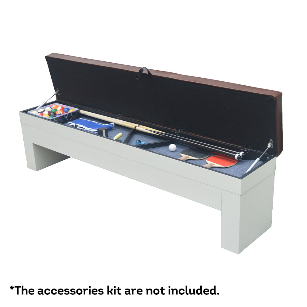2 x 003 Storage Bench For Dining Pool Table - White Color