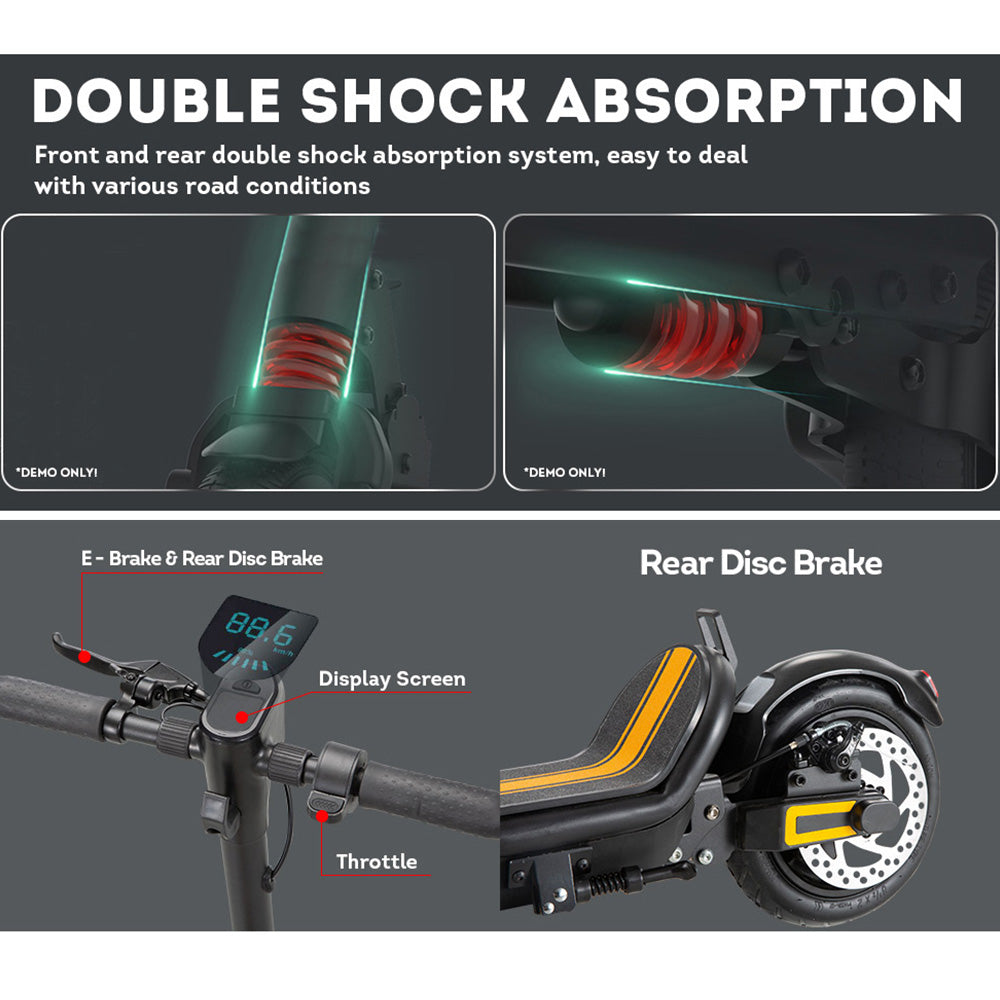 350W 36V A7 Electric Scooter Foldable Motorised Scooter Adult Riding Black