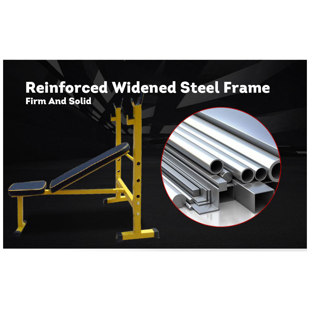 RBT310A Heavy Duty Weight Bench Flat Incline with Squat Rack