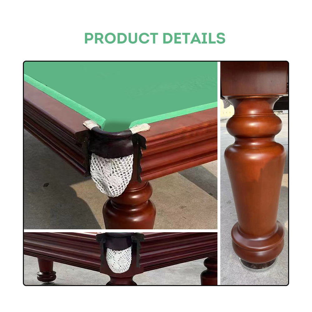 T&R SPORTS 8FT Luxury Slate Billiard Table Free Accessaries Pool/Billiard/Snooker Table - Pecan&Green