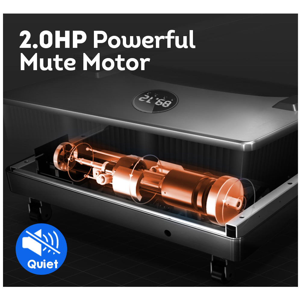 JMQ FITNESS T100 2-in-1 Electric Treadmill Under Desk Home Office Exercise Walking Machine - Black