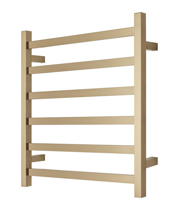 2023 Brushed Brass Gold stainless steel Heated Towel Rail rack Square AU 650*620mm No Timer