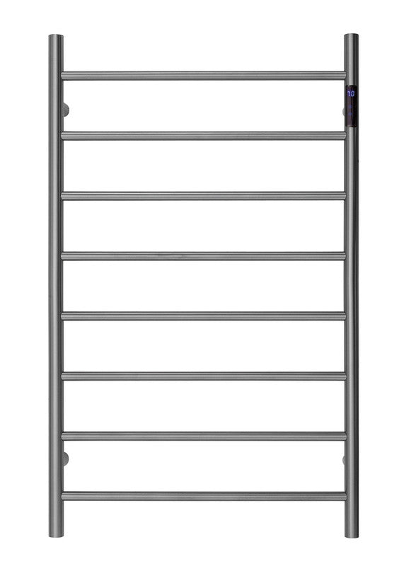 2023 Brushed Gunmetal stainless steel Heated Towel Rail rack Round AU 1000*620mm Timer