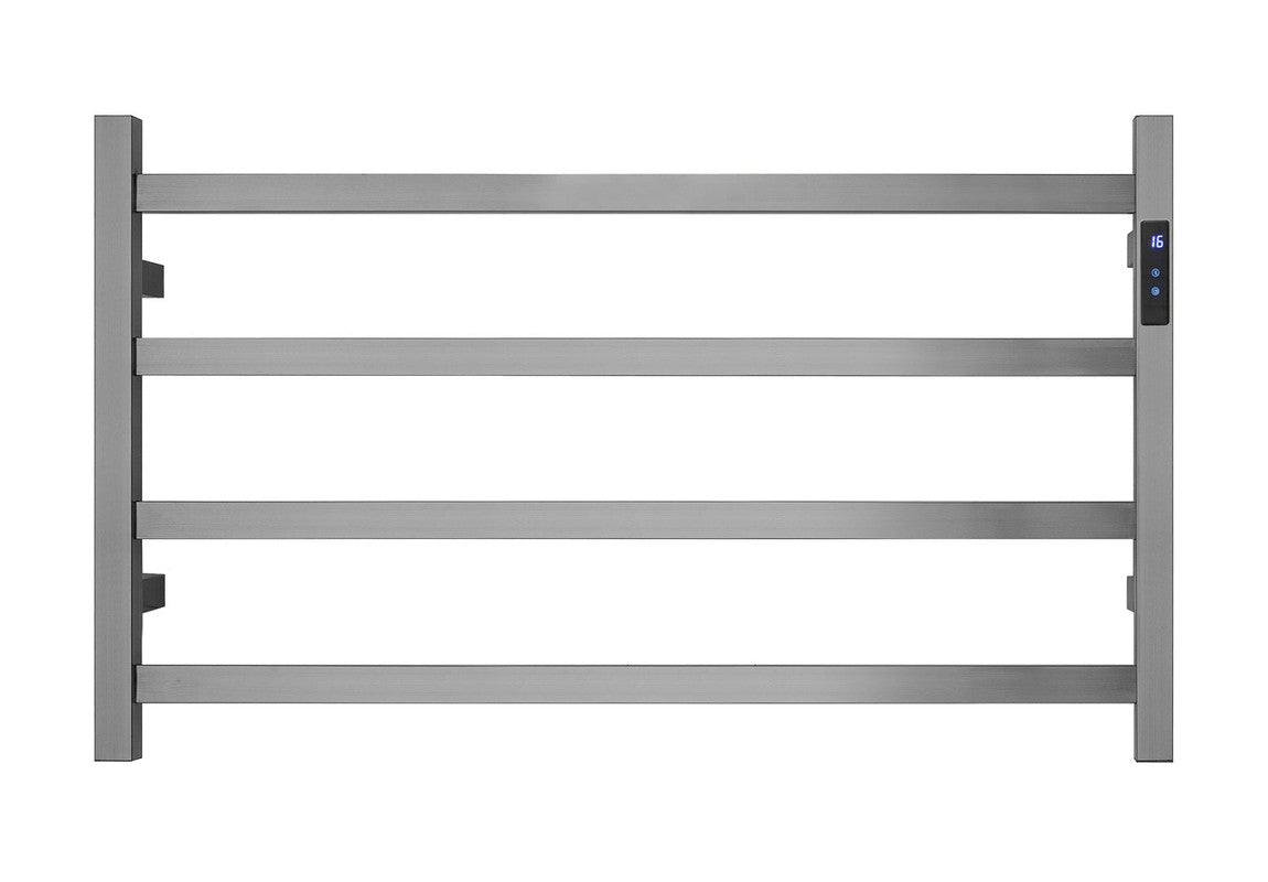 2023 Brushed Gunmetal stainless steel Heated Towel Rail rack Square AU 510*850mm Timer